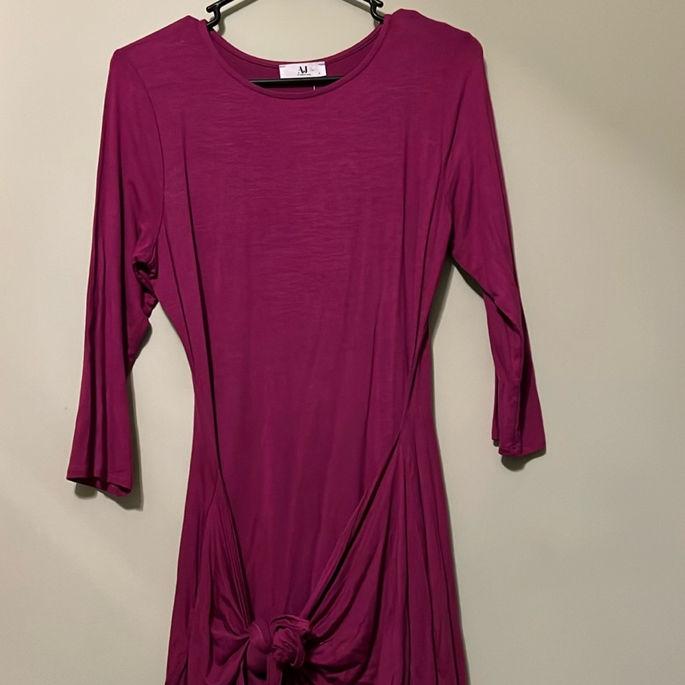Long Sleeve Magenta Dress